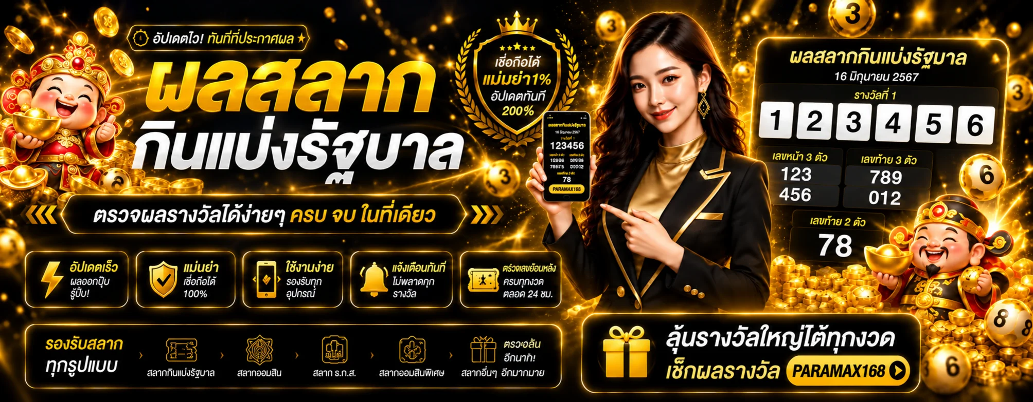 ภาพผลสลากและการตรวจผลหวย PARAMAX168